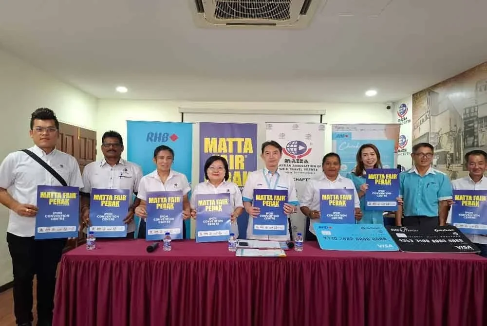 Wendy (empat dari kiri) bersama barisan raka strategik penganjuran MATTA Fair Perak edisi ke-35 yang dijadualkan berlangsung pada 2 dan 3 Ogos depan.