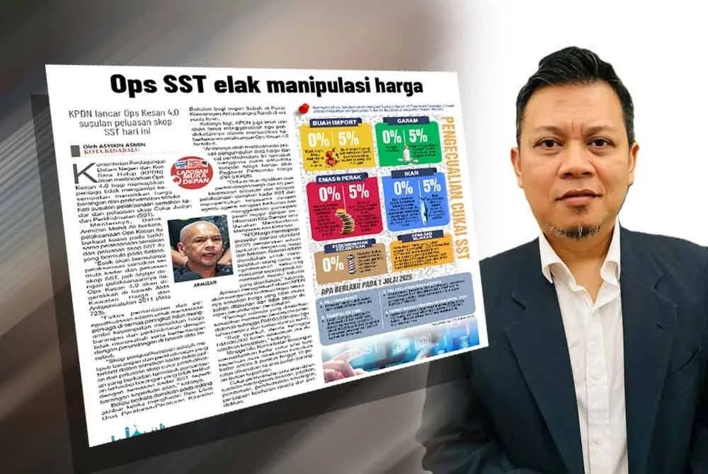 Laporan Sinar Harian berhubung Ops SST elak manipulasi harga. Mohd Faisol (kanan).