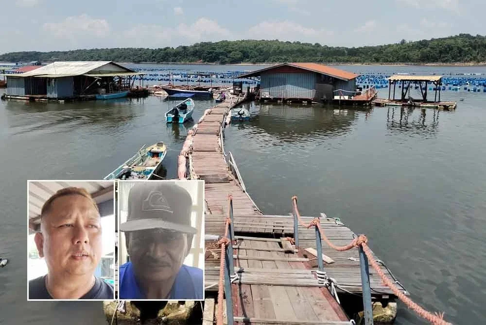 Kawasan penternakan kupang dan rumah rakit yang terdapat di Jeti Kampung Pasir Putih, Pasir Gudang. Gambar kecil dari kiri: Faizul, Hamzah