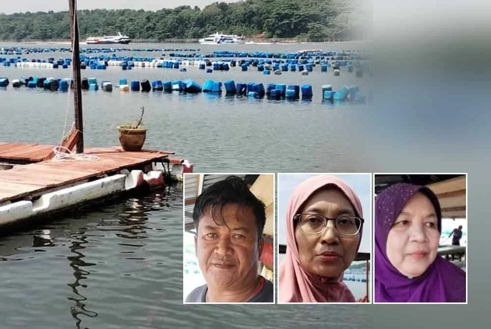 Dua feri kelihatan dipandu laju ketika melalui Jeti Kampung Pasir Putih, Pasir Gudang. Gambar kecil dari kiri: Ibrahim, Noraida, Rabiah