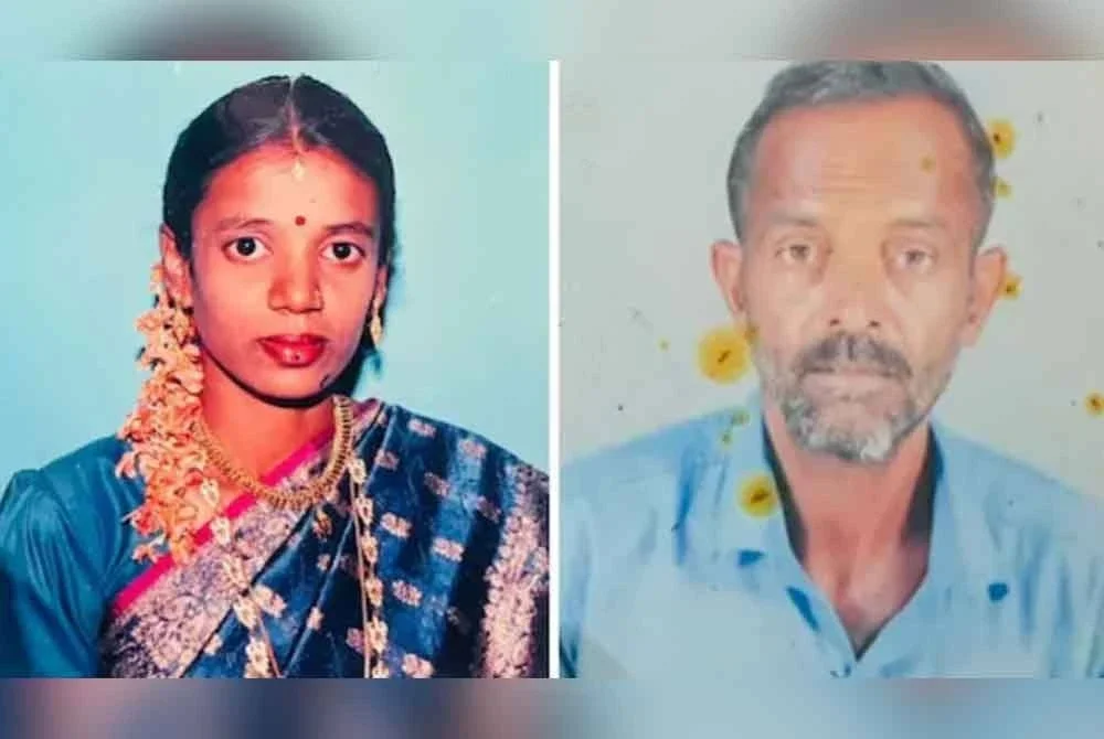 Sumangala (kiri) bersama kekasihnya, didakwa membunuh suami (kanan) dan membuang mayatnya di sebuah perigi sejauh hampir 30 kilometer (km) dari tempat kejadian bagi menutup jenayah tersebut. Foto NDTV