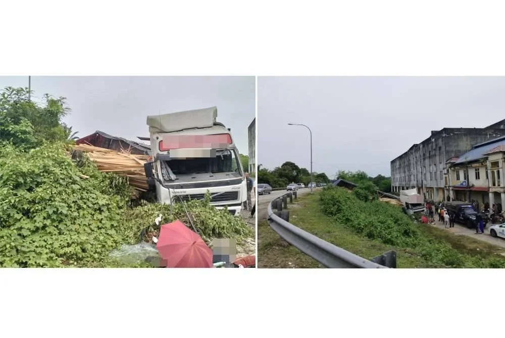 Seorang pemandu treler maut selepas tercampak keluar dari kenderaan dalam nahas di Jalan Kota Bharu–Gua Musang.