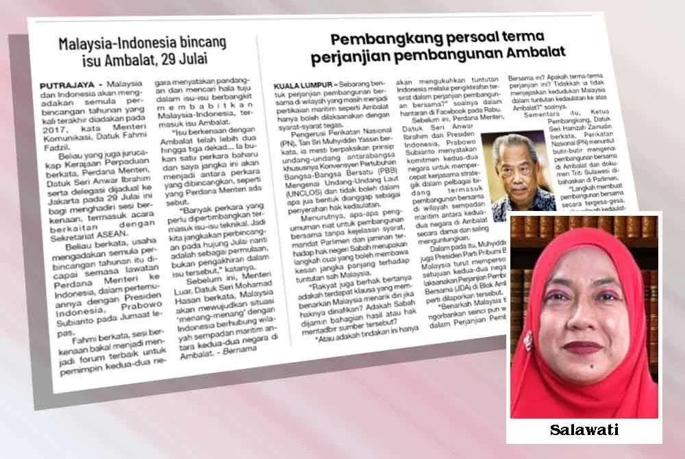 Laporan Sinar Harian mengenai isu Ambalat.