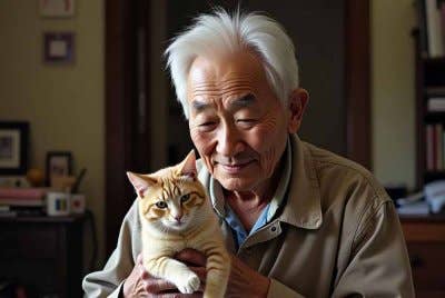 Seorang warga emas sanggup mewasiatkan seluruh hartanya kepada sesiapa yang sanggup menjaga kucing peliharaannya. Foto dijana AI