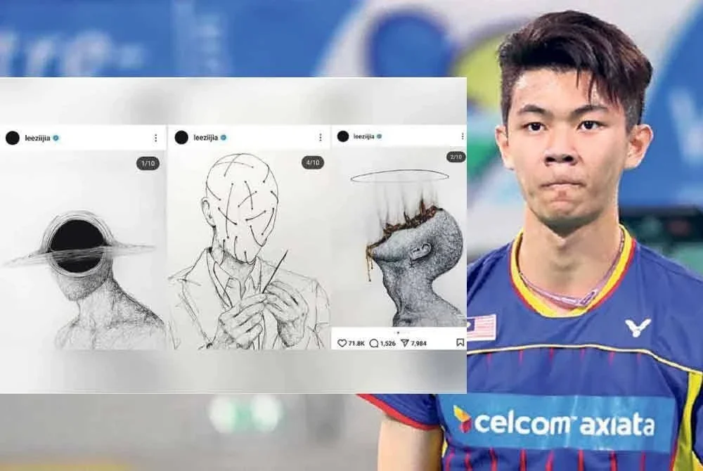 Lukisan yang dimuat naik oleh Zii Jia di Instagram miliknya.