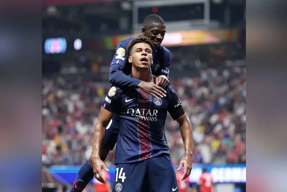 Doué ledak gol pendahuluan buat PSG di Stadium Mercedes-Benz. Foto Agensi