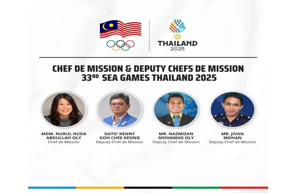Nurul Huda (kiri) dipilih sebagai CDM bersama tiga timbalan untuk mengetuai kontinjen negara ke Sukan SEA Thailand akhir tahun ini. Foto FB OCM.