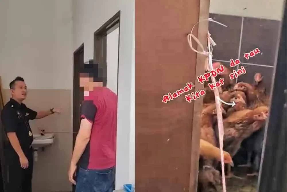 Tangkap layar menunjukkan warga Pakistan terbabit membuka pintu tandas yang telah diikat dengan tali dari luar.