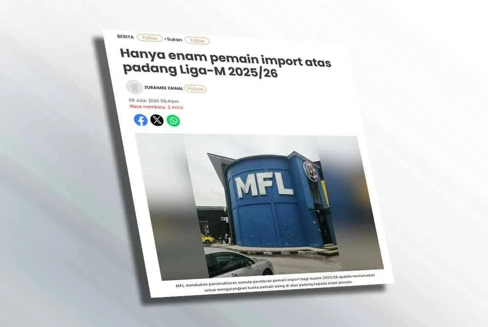 Laporan Sukan Sinar pada Rabu.