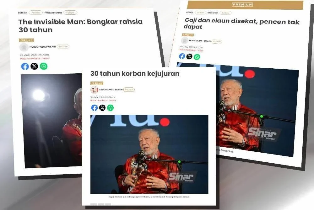 Laporan Sinar Harian mengenai pendedahan dibuat bekas Hakim Mahkamah Tinggi, Datuk Syed Ahmad Idid Syed Abdullah Idid.