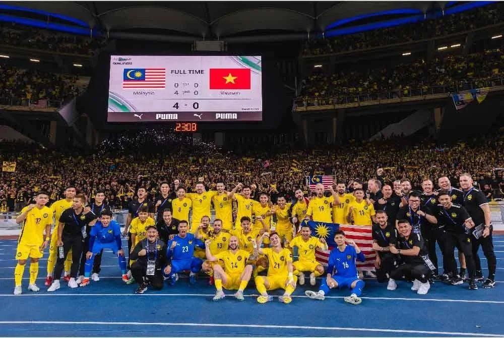 Ranking Harimau Malaya melonjak selepas tundukkan Vietnam baru-baru ini. FOTO: BERNAMA