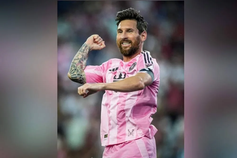 Messi jaring dua gol buat Miami di Stadium Gillette, Foxborough, Massachusetts. Foto Agensi