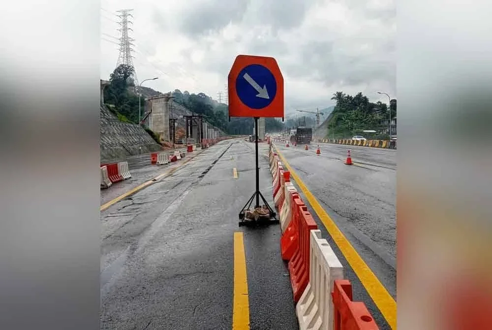 Lencongan diaktifkan sepenuhnya susulan kerja-kerja pembinaan sedang dijalankan. Foto ihsan ECRL