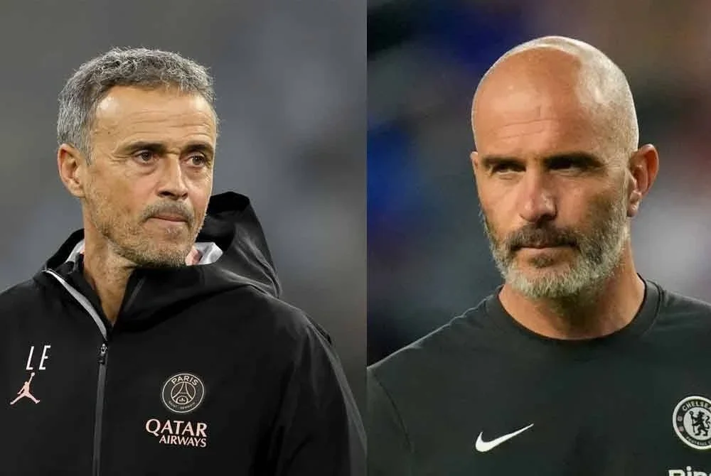 PSG bimbingan Enrique (kiri) akan berdepan Chelsea kendalian Maresca di pentas final Piala Dunia Kelab 2025.
