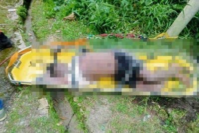 Seorang lelaki ditemukan meninggal dunia dalam gaung di Jalan Pahang dekat Tapah pada Sabtu. Foto ihsan Bomba Perak