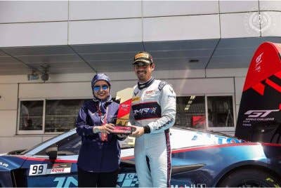 Tunku Panglima Johor, Tunku Abdul Rahman Sultan Ibrahim menjuarai Perlumbaan 2 Kejohanan GT World Challenge Asia di Fuji International Speedway, Jepun hari ini. Foto Facebook Sultan Ibrahim Sultan Iskandar