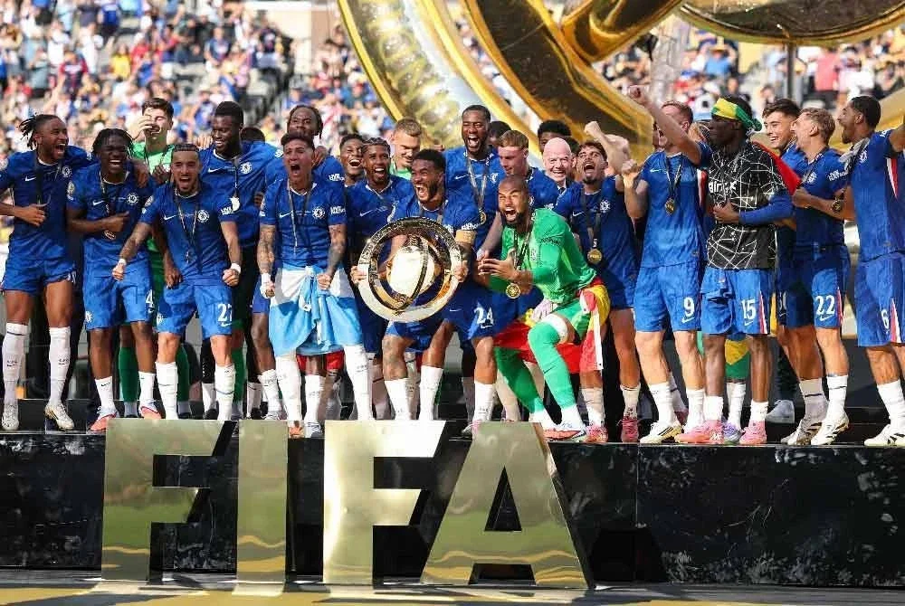 Pemain Chelsea meraikan kejayaan menjulang Piala Dunia Kelab. Foto AFP