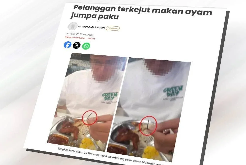 Laporan Sinar Harian pada Isnin.