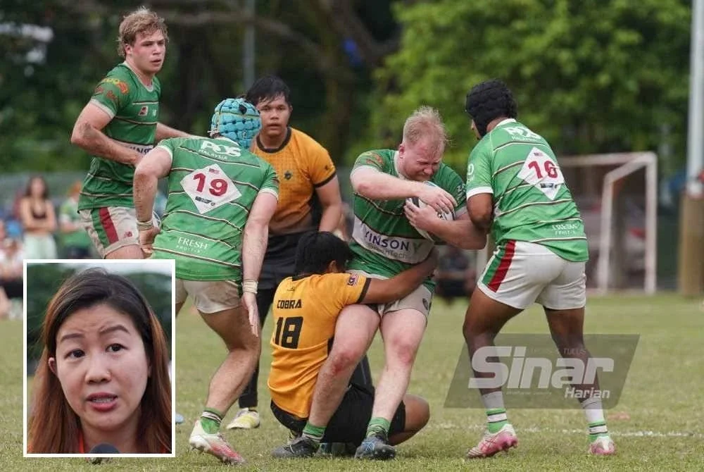 Antara aksi menarik perlawanan akhir perlawanan akhir KL Tigers menentang Cobra di Padang Astaka Petaling Jaya. Foto Sinar Harian ROSLI TALIB (Gambar kecil: Yi Wei)