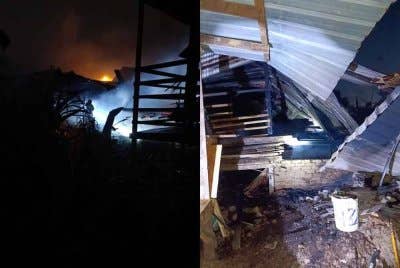 20 ekor kambing terselamat dalam kebakaran pada awal pagi Selasa.