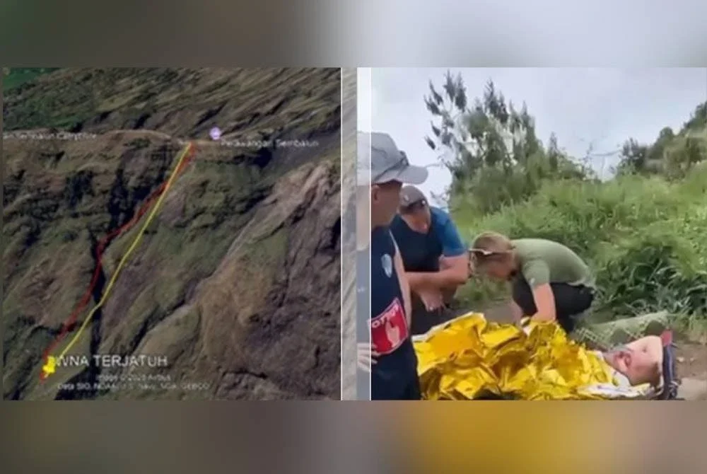 Seorang pendaki warga Switzerland mengalami kecederaan parah selepas terjatuh sejauh 375 meter di kawasan cerun curam Gunung Rinjani, Indonesia.