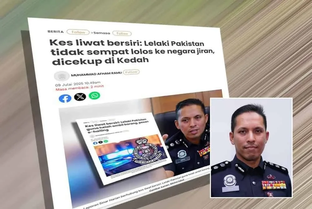 Laporan SinarHarian pada 9 Julai lalu. Gambar kecil: Mohd Iqbal