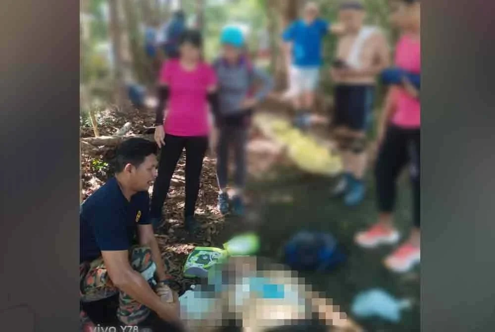 Warga emas meninggal dunia selepas pengsan ketika mendaki bukit di Taman Botani pada pagi Isnin.