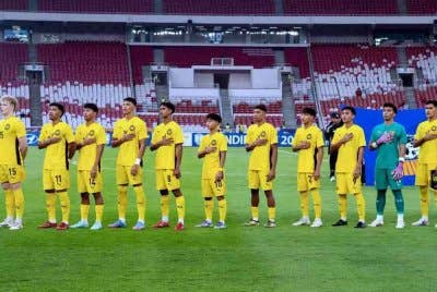 Skuad B-23 kebangsaan akan berdepan Indonesia pada aksi ketiga Kumpulan A Kejohanan Piala ASEAN B-23 2025 di Stadium Utama Gelora Bung Karno, malam Isnin. Foto Bernama