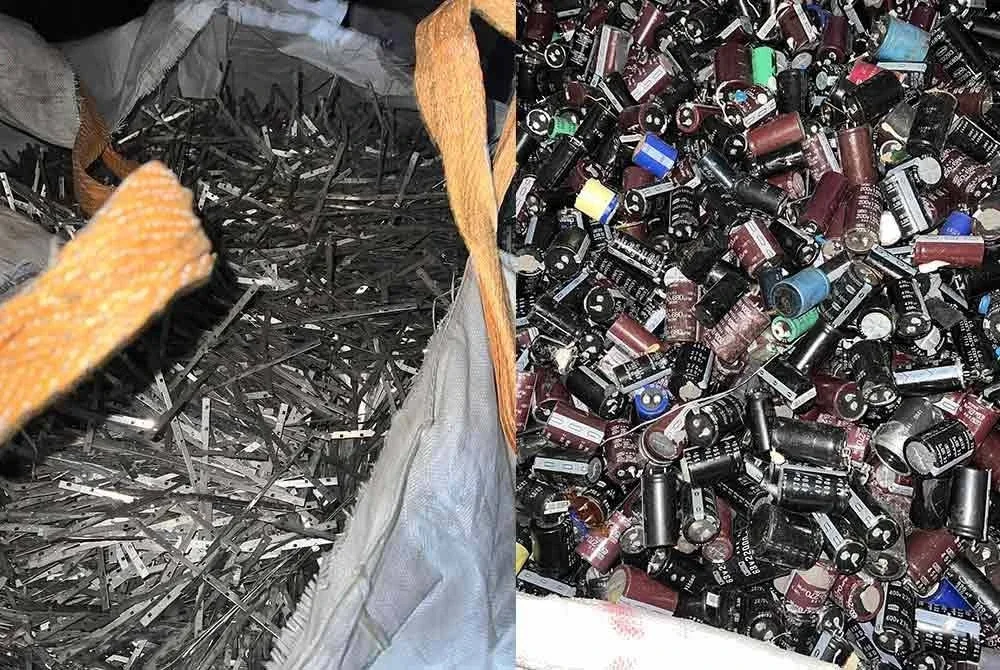 Antara sisa e-waste yang dirampas.