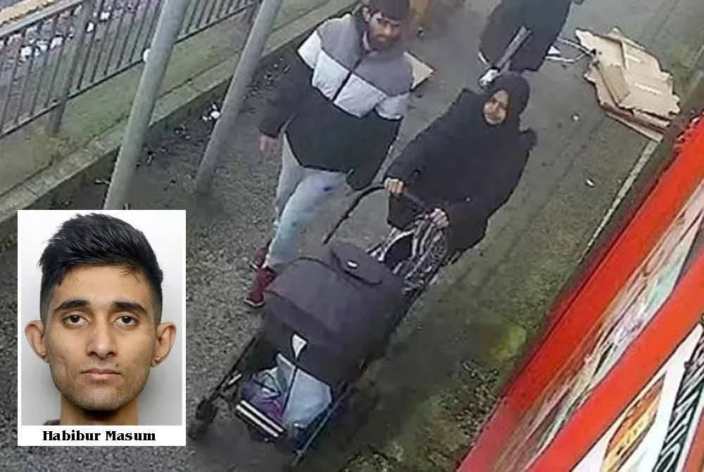 Habibur dirakam CCTV sedang bercakap dengan isterinya sebelum kejadian. Foto Agensi