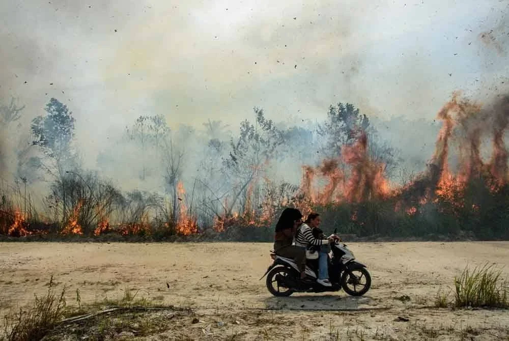 Provinsi Riau paling teruk terjejas dengan lebih 500 titik panas direkodkan. Foto AFP