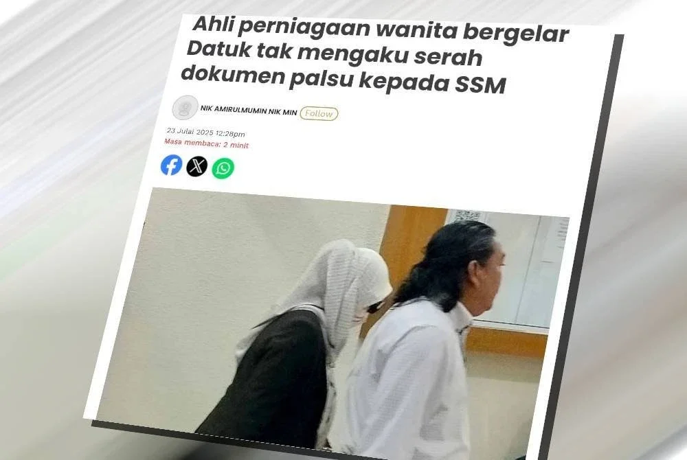 Laporan Sinar Harian berhubung pendakwaan kes di bawah Akta Syarikat.