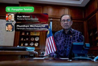 Anwar hubungi pemimpin Thailand dan Kemboja gesa gencatan senjata elak konflik sempadan berlarutan. Foto Facebook Anwar Ibrahim