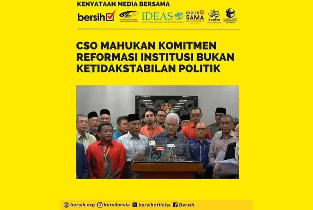 Kenyataan bersama yang dikeluarkan oleh enam CSO pada Jumaat.