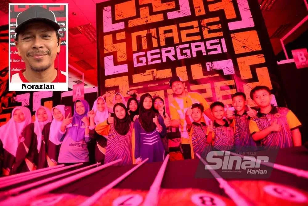 Peserta diberi masa maksimum 7 minit untuk menyelesaikan tugasan dalam Maze Gergasi di Karnival Siang Malam Karangkraf 2025.