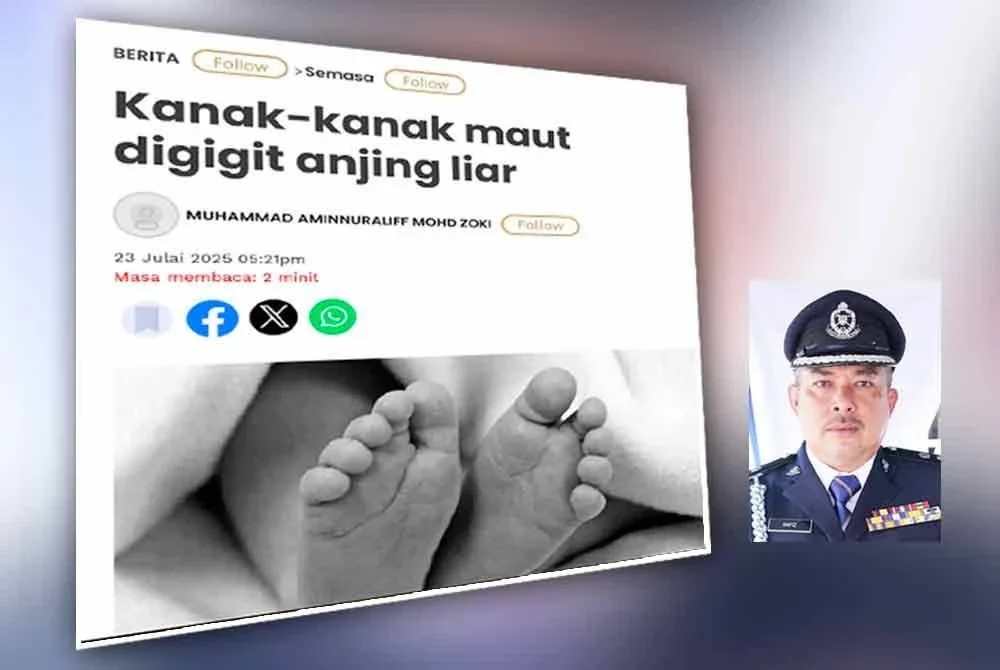 Laporan Sinar Harian pada 23 Julai lalu. Gambar kecil: Mohd Hafiz