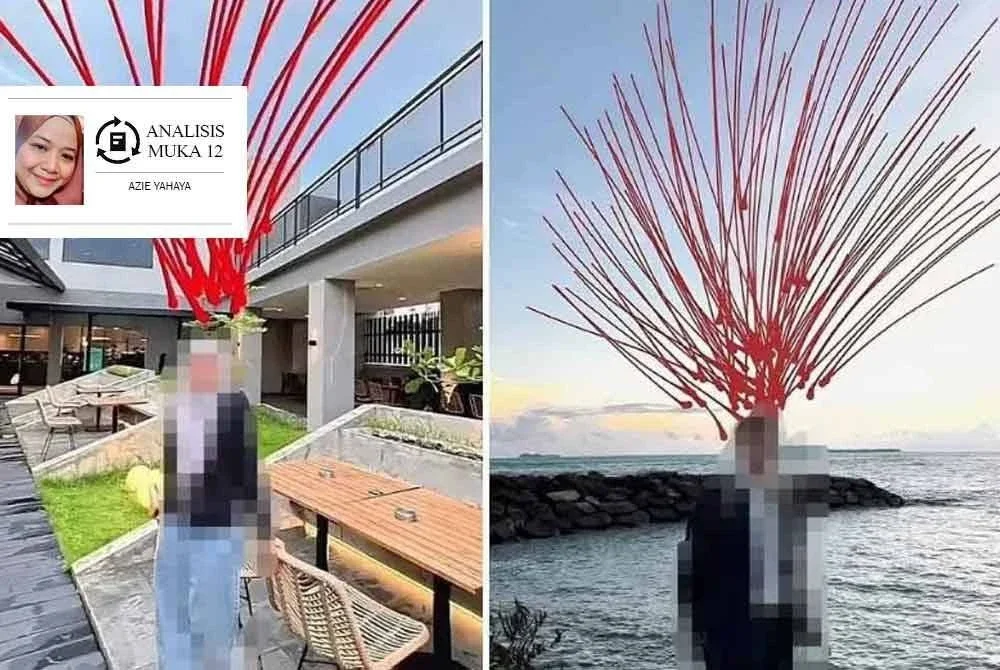 Di aplikasi TikTok, ramai anak muda tidak kira lelaki mahupun perempuan berhijab mula terikut-ikut memuat naik gambar atau video diri mereka yang disunting dengan garisan merah di kepala.