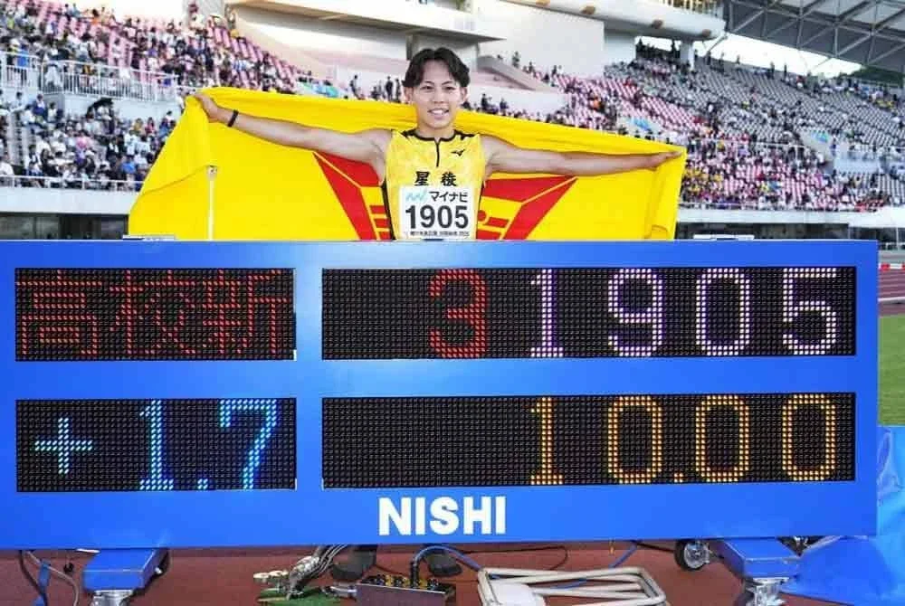 Sorato Shimizu catat masa hanya 10 saat (s) dalam Kejohanan Sekolah Menengah Antara Wilayah di Hiroshima pada Ahad.