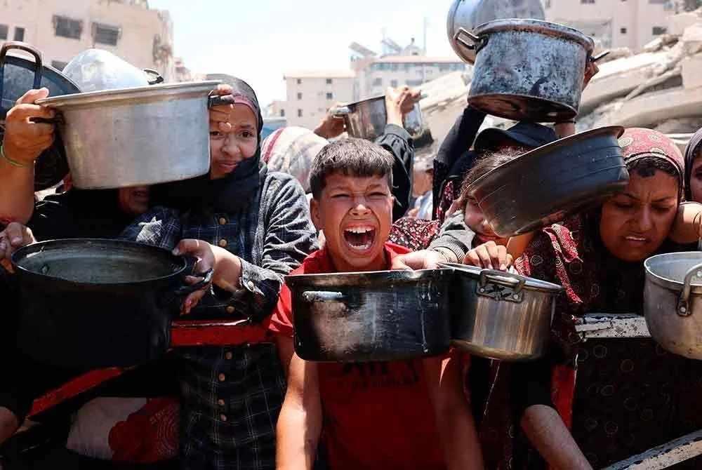 Keadaan rakyat Palestin kelaparan. Foto AFP