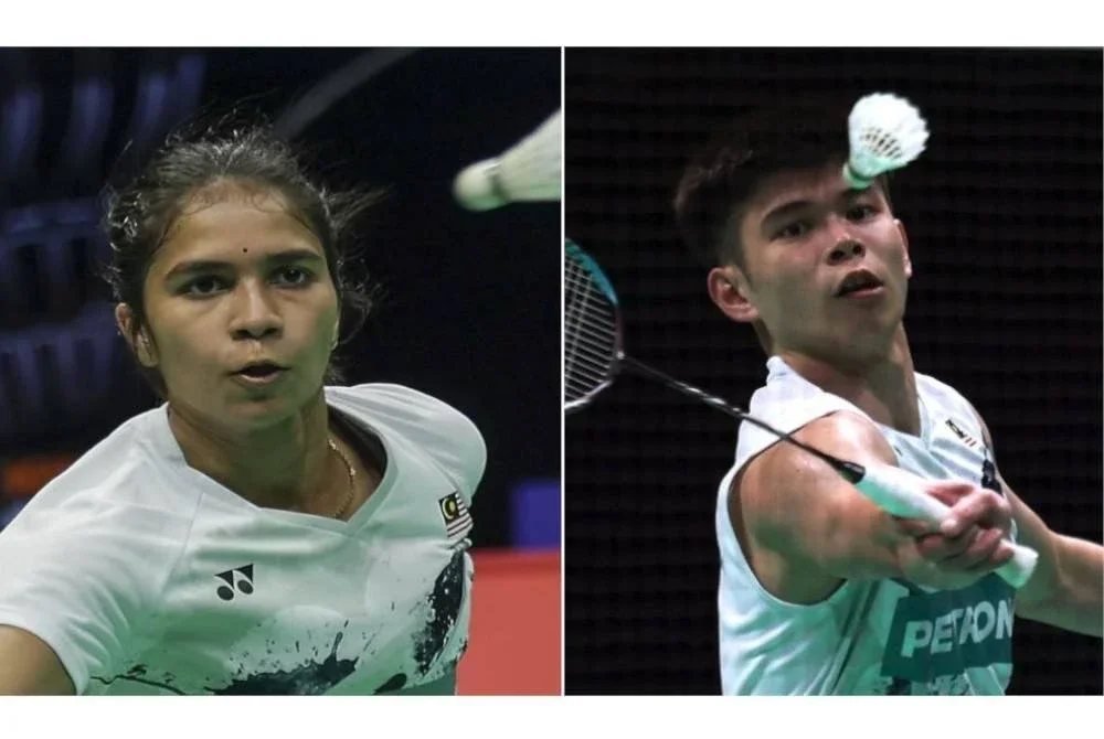 Letshanaa (kiri) dan Jun Hao antara pemain disenaraikan sebagai rakan sepelatih sepanjang sesi latihan di Copenhagen.