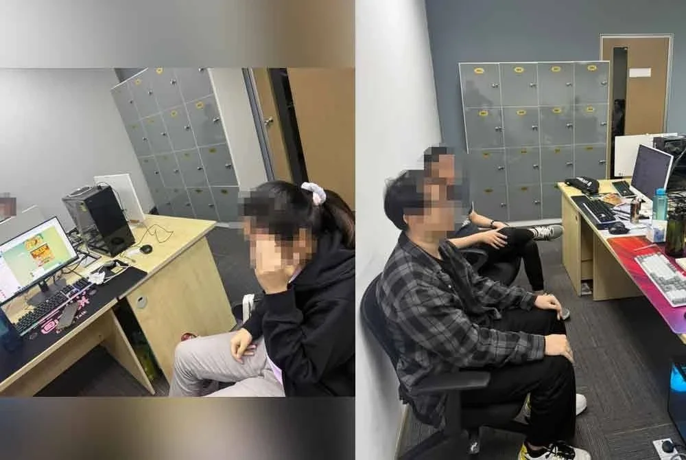 Polis menyerbu sebuah premis di Jalan Kia Leng, Kuala Lumpur dipercayai beroperasi sebagai pusat panggilan promosi perjudian.