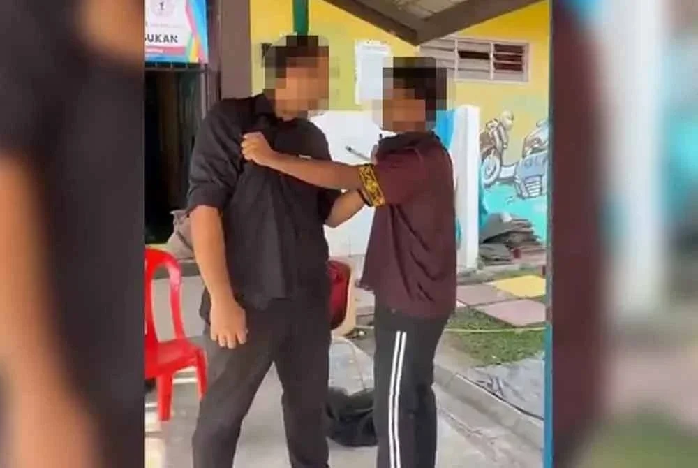 Pelajar lelaki berusia 14 tahun itu ditahan polis pada hari sama dan direman selama dua hari bagi membantu siasatan. Foto tular