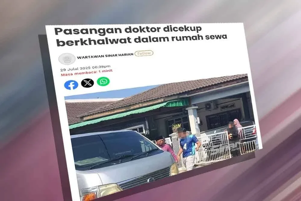 Laporan Sinar Harian mengenai seorang doktor lelaki di sebuah hospital dicekup JAIM selepas disyaki berkhalwat dengan kekasihnya di sebuah rumah di Taman Semabok Perdana, Semabok pada petang Selasa.