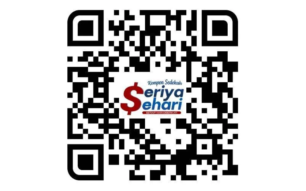 Orang ramai boleh imbas kod QR untuk menyumbang kepada kempen ini.