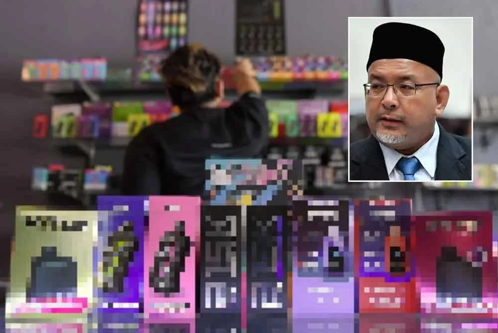 Kerajaan Terengganu larang penuh penjualan vape bermula 1 Ogos 2025. Gambar hiasan.
Foto kecil: Wan Sukairi
