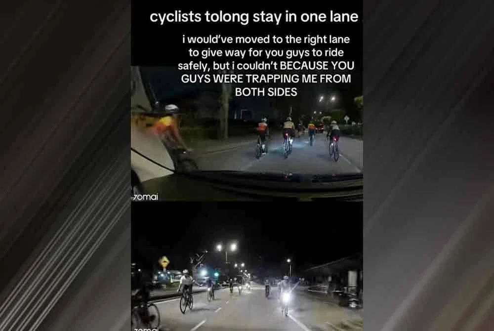 Tular di media sosial video memaparkan sekumpulan penunggang basikal yang menunggang di lorong kiri dan kanan jalan di Persiaran Dato Menteri sehingga menghalang sebuah kenderaan.