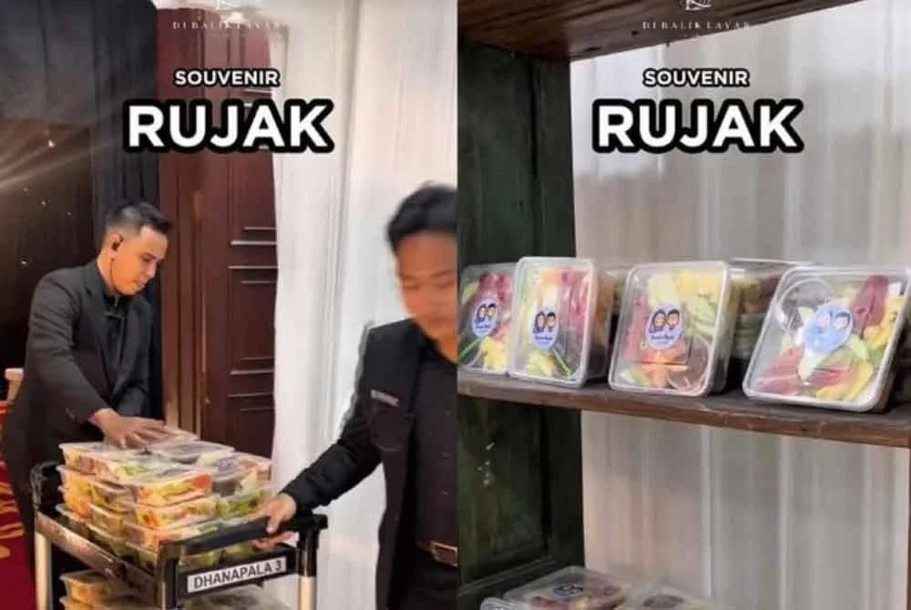 Rojak buah yang diberikan semasa majlis perkahwinan di Jakarta. - Agensi