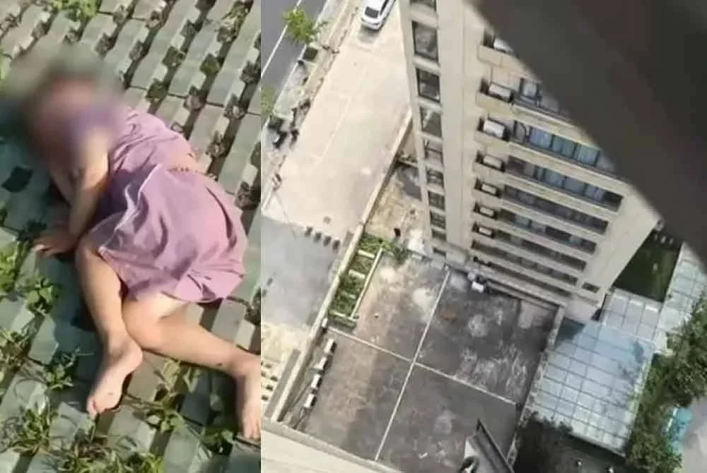 Kanak-kanak lelaki (kiri) ditemui tertiaran di bawah sebuah apartment di Hangzhou, wilayah Zhejiang. - Agensi