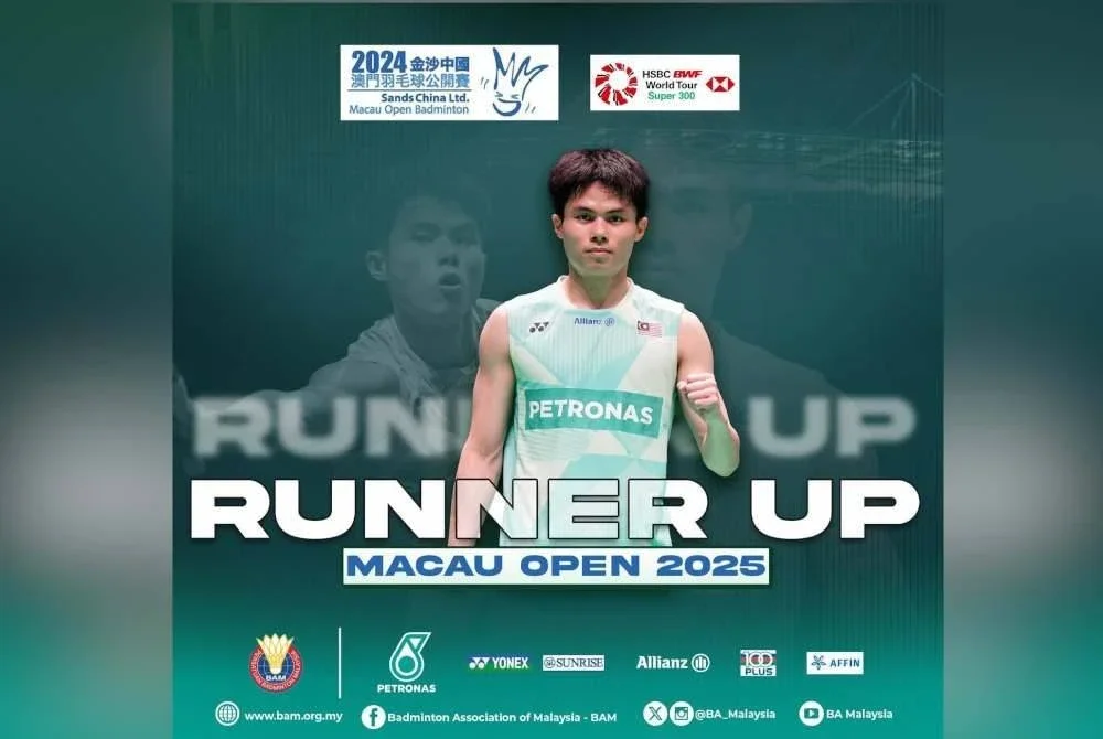 Justin Hoh muncul naib juara Terbuka Macau.