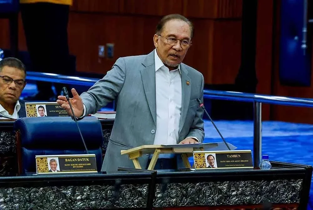 Anwar pada Mesyuarat Kedua, Penggal Keempat Parlimen ke-15, Persidangan Dewan Rakyat di Bangunan Parlimen. Foto Bernama